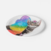 Rainbow Butterfly Princess Kitten Papieren Bordje (Gekanteld)