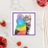 Rainbow Butterfly Princess Kitten Servet (Insitu)
