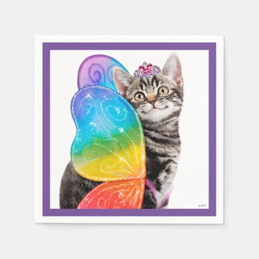 Rainbow Butterfly Princess Kitten Servet (Voorkant)