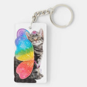 Rainbow Butterfly Princess Kitten Sleutelhanger (achterkant)