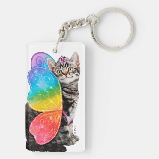 Rainbow Butterfly Princess Kitten Sleutelhanger (achterkant)