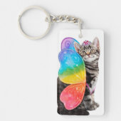 Rainbow Butterfly Princess Kitten Sleutelhanger (Voorkant)