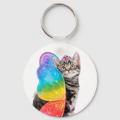 Rainbow Butterfly Princess Kitten Sleutelhanger (Voorkant)