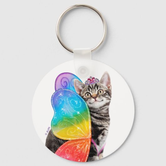 Rainbow Butterfly Princess Kitten Sleutelhanger (Voorkant)