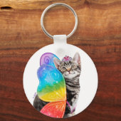 Rainbow Butterfly Princess Kitten Sleutelhanger (Voorkant)