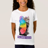 Rainbow Butterfly Princess Kitten T-shirt (Voorkant)