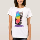 Rainbow Butterfly Princess Kitten T-shirt (Voorkant)