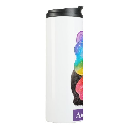 Rainbow Butterfly Princess Kitten Thermosbeker (Gedraaid links)
