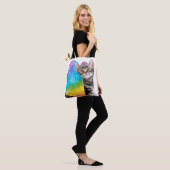 Rainbow Butterfly Princess Kitten Tote Bag (Op model)