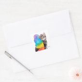Rainbow Butterfly Princess Kitten Vierkante Sticker (Envelop)
