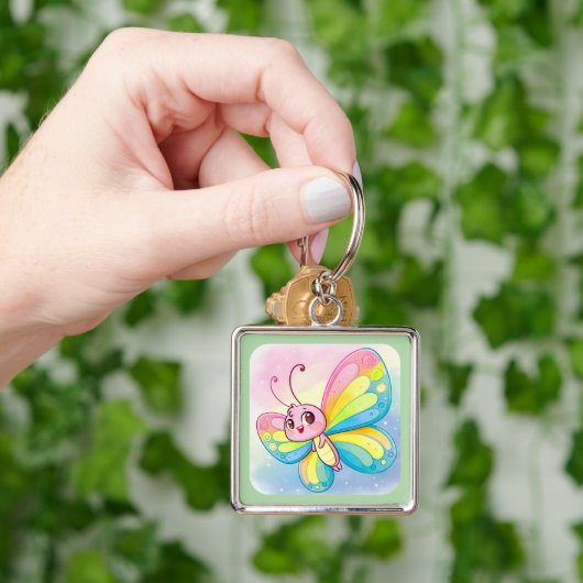 Rainbow Butterfly-Sleutelhanger Sleutelhanger (Hand)
