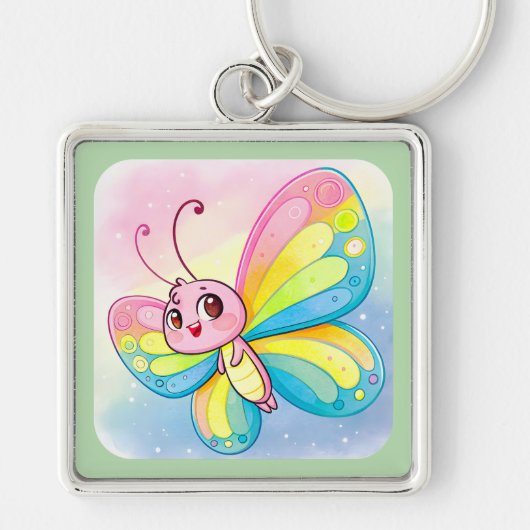 Rainbow Butterfly-Sleutelhanger Sleutelhanger (Voorkant)