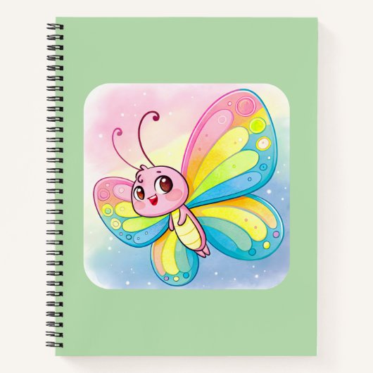Rainbow Butterfly Spiral Notitieboek (Voorkant)