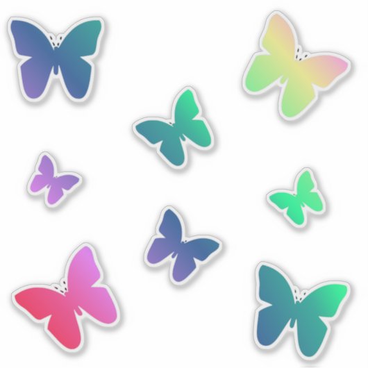 Rainbow Butterfly Sticker Pack | Kute Butterflies (Voorkant)