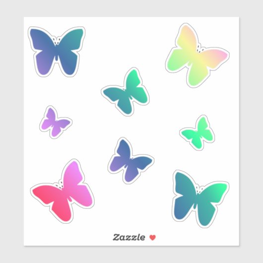 Rainbow Butterfly Sticker Pack | Kute Butterflies (Vel)