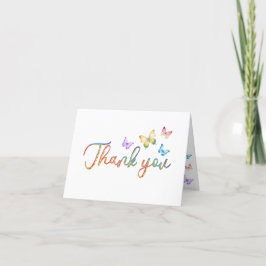 Rainbow Butterfly Thank You Card – Spring Design Bedankkaart