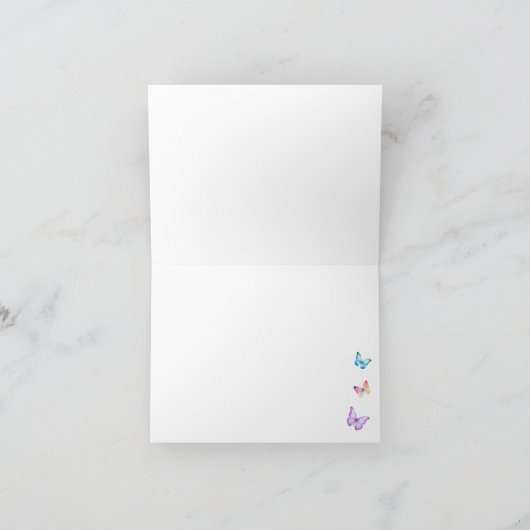 Rainbow Butterfly Thank You Card – Spring Design Bedankkaart (Binnen)