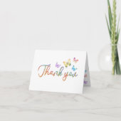 Rainbow Butterfly Thank You Card – Spring Design Bedankkaart (Voorkant)