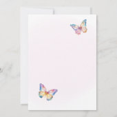 Rainbow Butterfly Verjaardagsfeestuitnodiging Kaart (Achterkant)