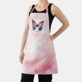 Rainbow Butterfly Waterverf Roze Gepersonaliseerd Schort (Insitu)