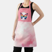 Rainbow Butterfly Waterverf Roze Gepersonaliseerd Schort (Insitu)