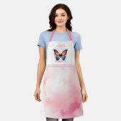 Rainbow Butterfly Waterverf Roze Gepersonaliseerd Schort (Gedragen)
