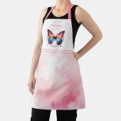 Rainbow Butterfly Waterverf Roze Gepersonaliseerd Schort (Insitu)