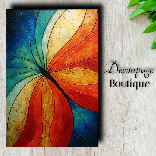 Rainbow Butterfly Wings Bold Abstracte Decoupage Tissuepapier