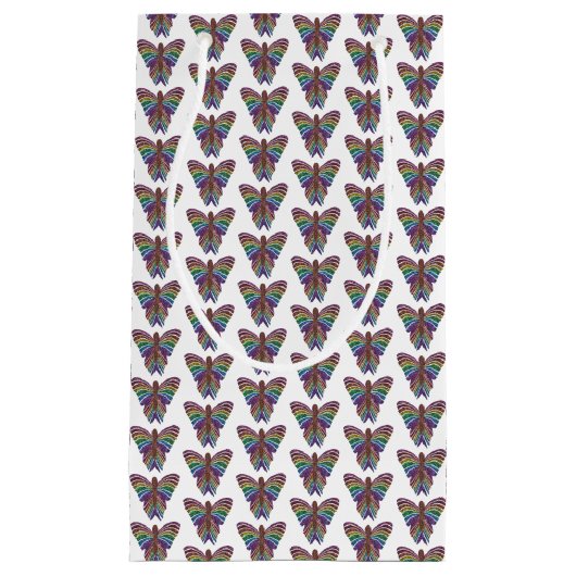 Rainbow Butterfly (wit) - Geschenkzak Klein Cadeauzakje (Voorkant)