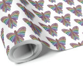 Rainbow Butterfly (wit) - Inpakpapier (Rol Hoek)