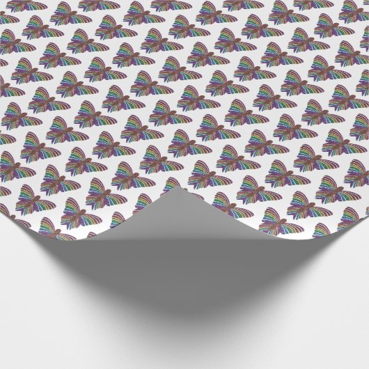 Rainbow Butterfly (wit) - Inpakpapier (Hoek)