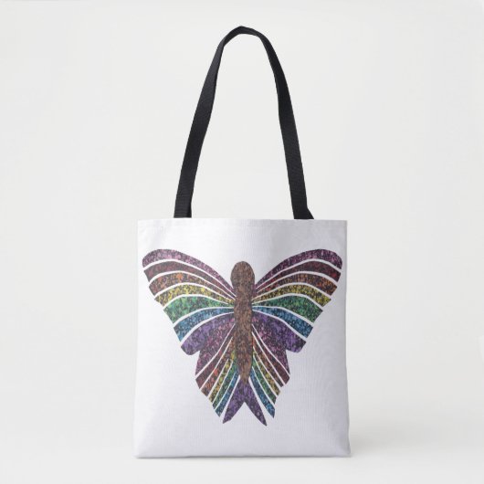 Rainbow Butterfly (wit) - Tas (Voorkant)