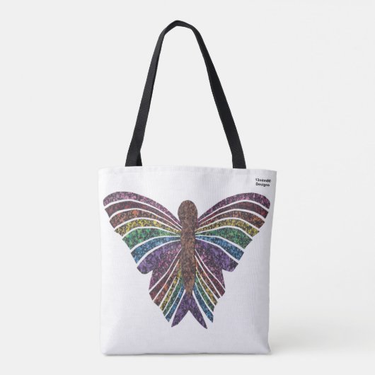 Rainbow Butterfly (wit) - Tas (Achterkant)