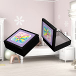 Rainbow Butterfly Wooden Jewelry Keepomwille Box Cadeaudoosje<br><div class="desc">Een schattige regenboogvlinder digitaal gemaakt in een cartoon waterverf stijl. Perfect ontwerp voor kinderen en volwassenen op veel trendy producten! Pas uw achtergrondkleur aan of voeg tekst toe!</div>