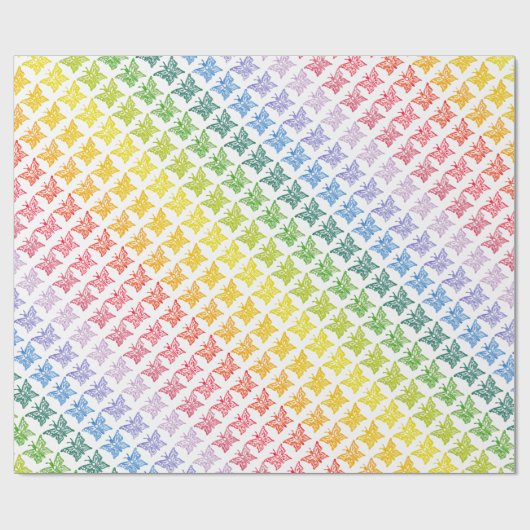 Rainbow Butterfly Wrapping Paper Roll Cadeaupapier (Vlak)