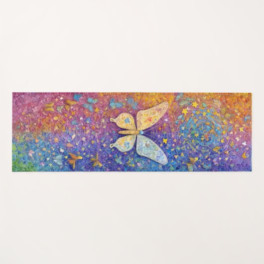 Rainbow Butterfly Yoga Mat  Kleurrijk Mozaïek (Voorkant (horizontaal))