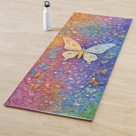 Rainbow Butterfly Yoga Mat Kleurrijk Mozaïek (In situ)