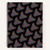 Rainbow Butterfly (zwart) - Notitieboek (Voorkant)