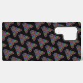 Rainbow Butterfly (zwart) - Samsung Case Galaxy Hoesje (Achterkant horizontaal)