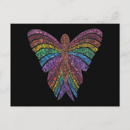 Rainbow Butterfly (zwart single) - Briefkaart