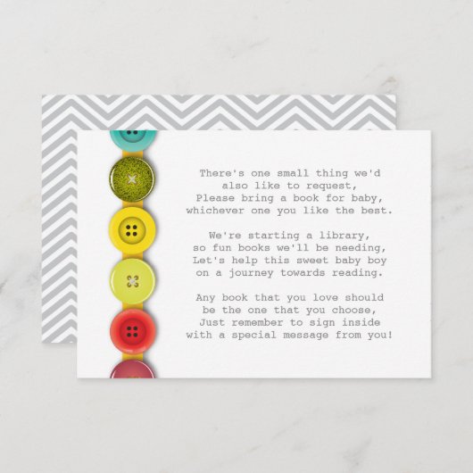 Rainbow Button Baby shower Insteekkaart Kaart (Voorkant / Achterkant)