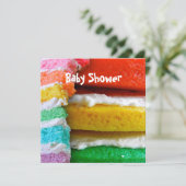 Rainbow Cake Baby shower Kaart (Staand voorkant)