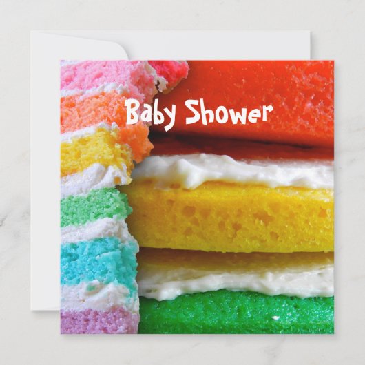 Rainbow Cake Baby shower Kaart (Voorkant)