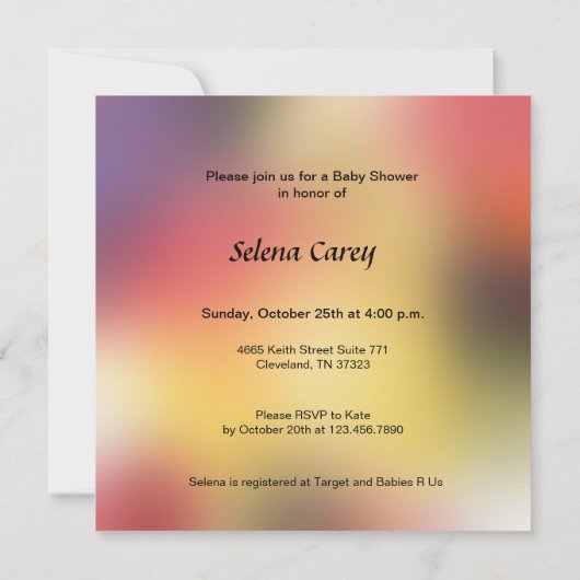 Rainbow Cake Baby shower Kaart (Achterkant)