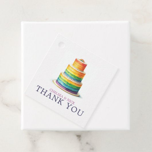 Rainbow Cake bruiloft Bedankjes Labels (In situ)