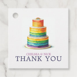 Rainbow Cake bruiloft Bedankjes Labels