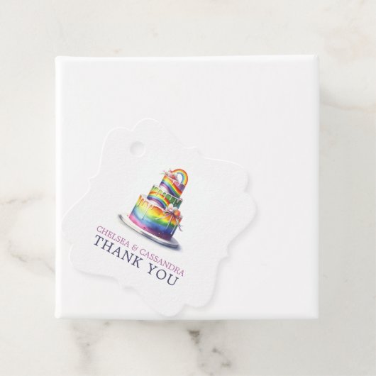 Rainbow Cake bruiloft Bedankjes Labels (In situ)