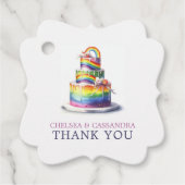 Rainbow Cake bruiloft Bedankjes Labels (Voorkant)