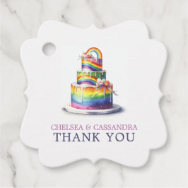 Rainbow Cake bruiloft Bedankjes Labels
