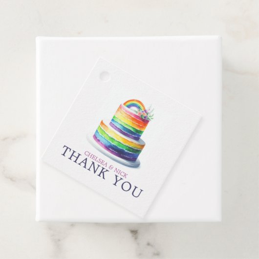 Rainbow Cake bruiloft Bedankjes Labels (In situ)